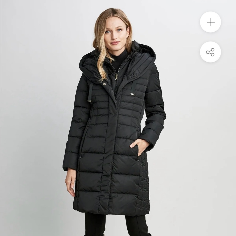 NWT Ellie Tahari Black long puffer coat